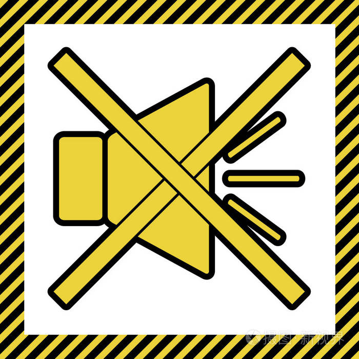 插画 带有静音标记的声音符号插图. 矢量.