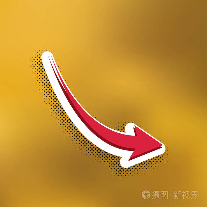 下降的箭头标志. 矢量.