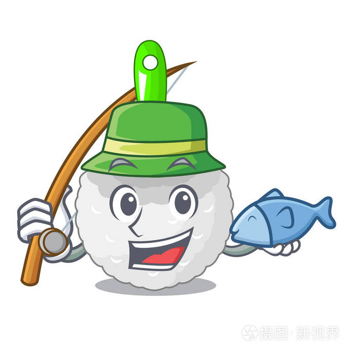 在卡通矢量图中隔离的钓鱼马桶刷