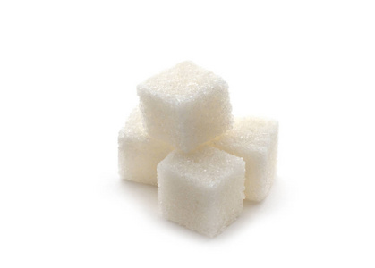 白色背景上的糖立方体图片