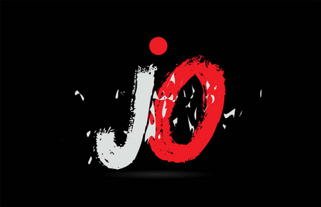 纹理字母表字母表字母组合jojo在黑色背景上的设计,带有灰色纹理和