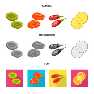 食物和原始符号的孤立对象。食物和自然股票向量例证的汇集