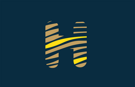 字母表字母h的设计，线条条纹作为公司或企业的标志