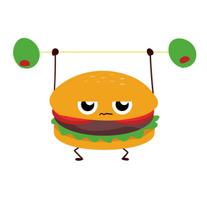有趣的汉堡包绘制食品概念卡通背景。