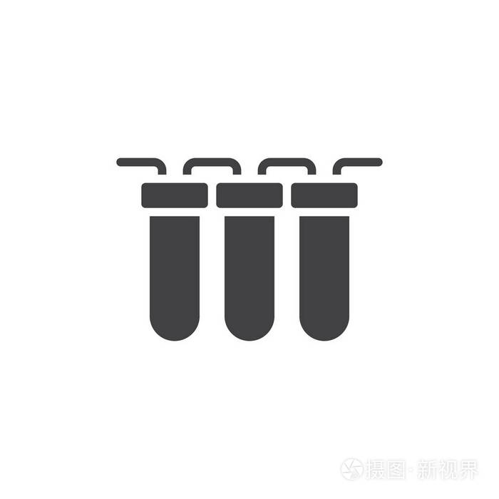 水过滤器图标矢量填充平面标志固体象形文字隔离在白色上.
