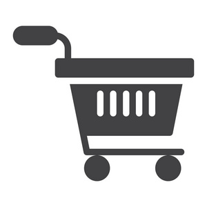 购物车图标矢量填充平面标志固体象形文字隔离在白色上.