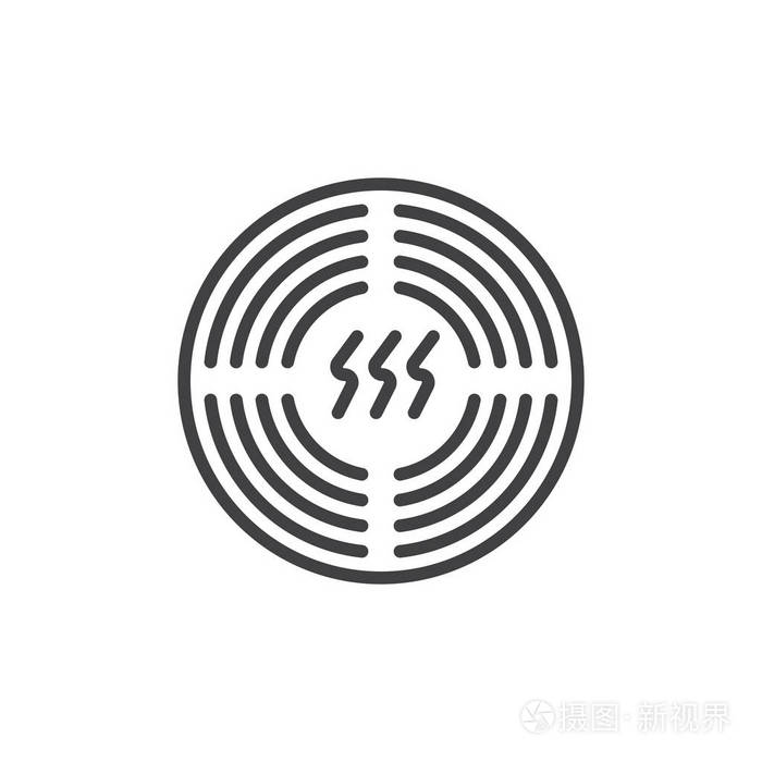 报警烟线图标轮廓矢量符号线性样式象形文字隔离在白色上 符号标志插图 可编辑行程插画 正版商用图片18jrzw 摄图新视界