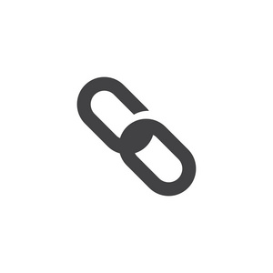链接图标矢量填充平面标志固体象形文字隔离在白色上。 链式符号标志插图。