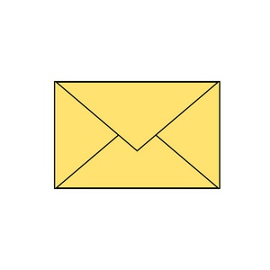 简单的黄色信封邮件电子邮件图标。 矢量EPS10插图。
