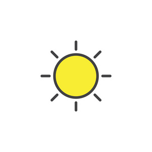 晴天天气符号,标志插图.像素完美矢量图形照片