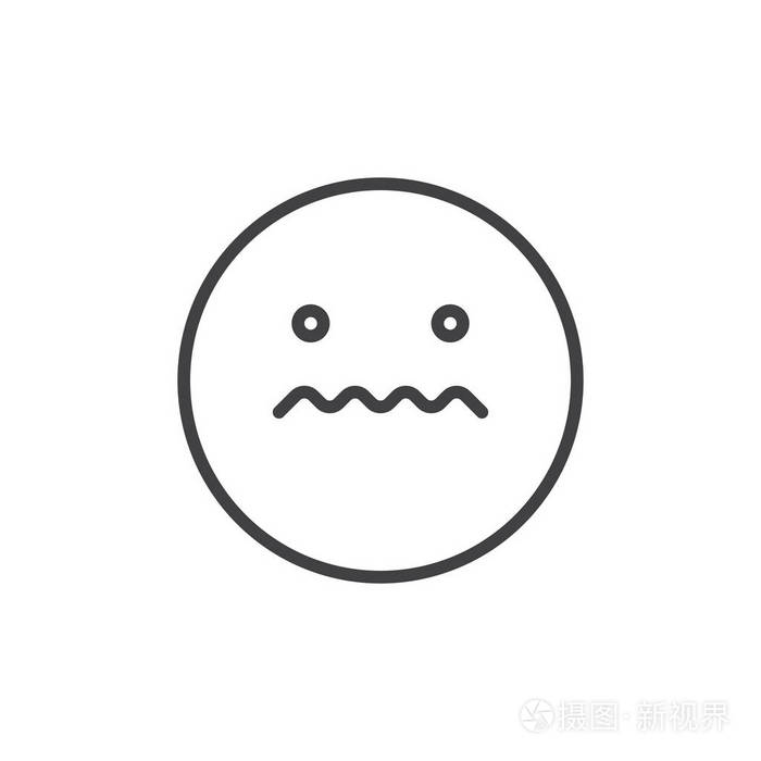 面表情线图标轮廓矢量符号线性样式象形孤立在白色上表情符号标志插图