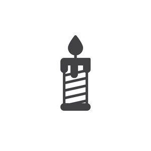 蜡烛图标矢量填充平面标志固体象形文字隔离在白色上。 符号标志插图。