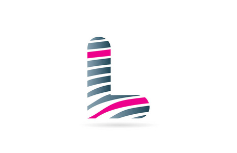 字母表字母l的设计，线条条纹作为公司或企业的标志
