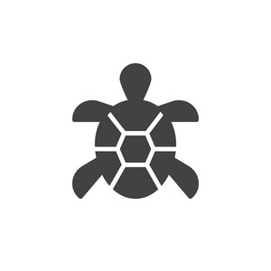 海龟图标矢量填充平面标志固体象形文字隔离在白色上。 符号标志插图。