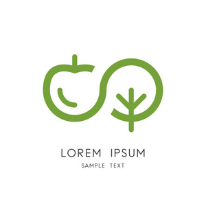 无尽的生命花园和果园水果采摘和收获矢量图标.照片