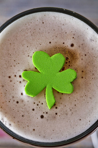 s day beer with green shamrock