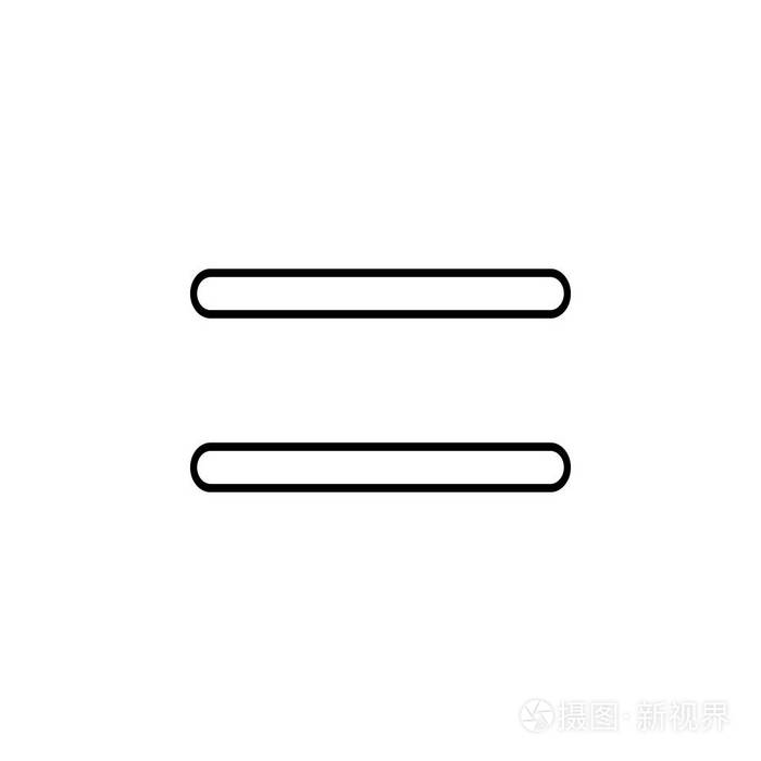 插画 等号. 用于网站设计和开发应用程序开发的细线图标.