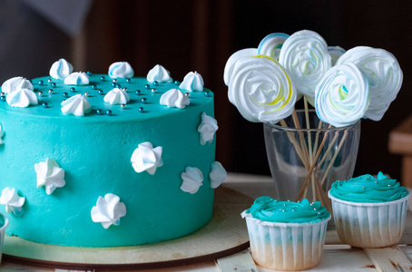节日婚礼蛋糕青绿色