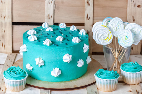 节日婚礼蛋糕青绿色