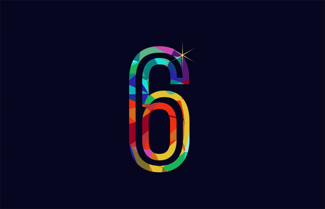 企业号适合公司或企业的彩色彩虹6号标志设计照片