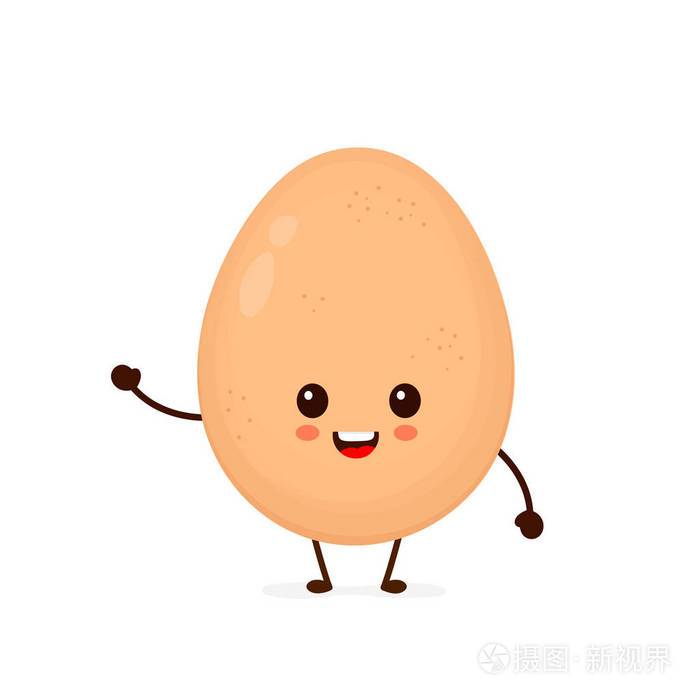 快乐可爱的微笑滑稽的卡瓦伊蛋