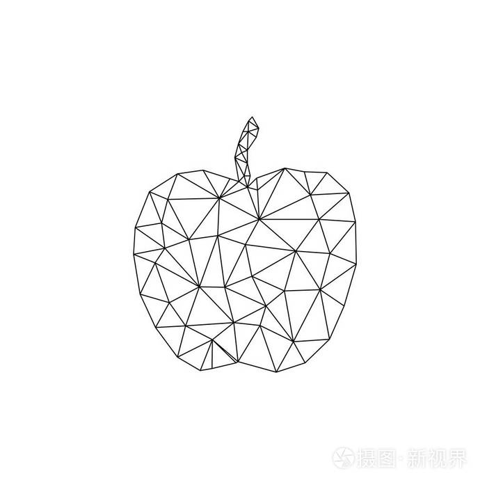 苹果抽象孤立在白色背景上插画-正版商用图片18k46x-摄图新视界