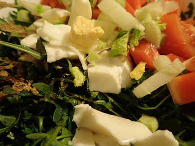 准备新鲜健康的自制蔬菜沙拉厨房