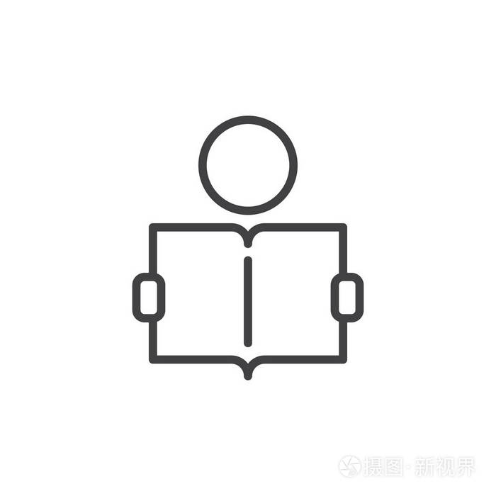 插画 学习线图标轮廓矢量符号线性风格象形文字隔离在白色上.