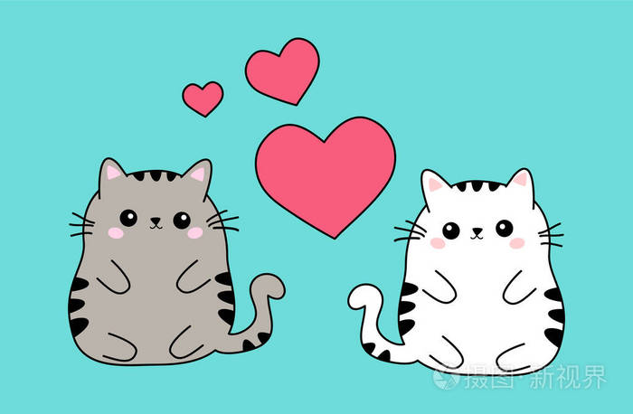 矢量. 可爱的小猫头.