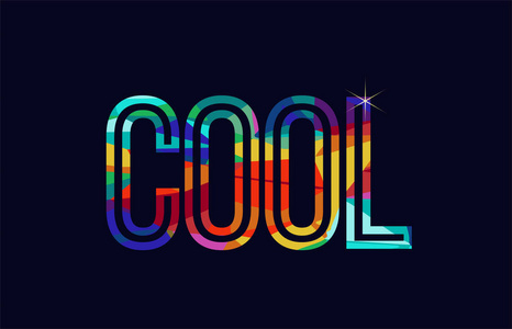 适合标志或文字的彩虹颜色的酷字排版设计
