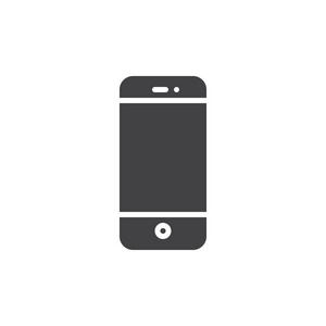 手机或智能手机图标矢量填充平面标志固体象形文字隔离在白色上。 符号标志插图。