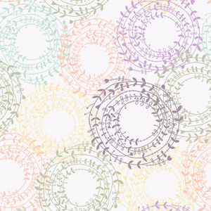 彩色花背景纺织品印花的无缝图案矢量插图。