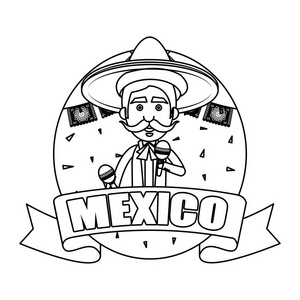 传统的墨西哥马里亚奇字符