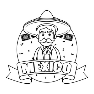 传统的墨西哥马里亚奇字符