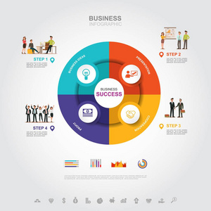 商业信息图表商业成功概念与图表。 矢量设计。 NO10