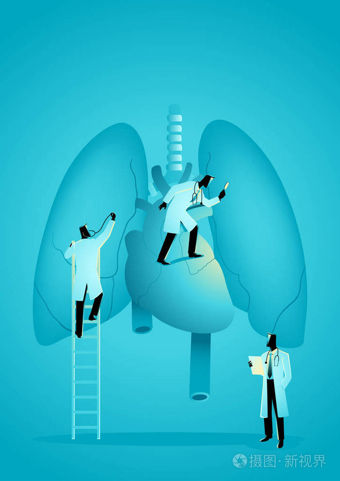 肺心病专家概念插画-正版商用图片18kcep-摄图新视界