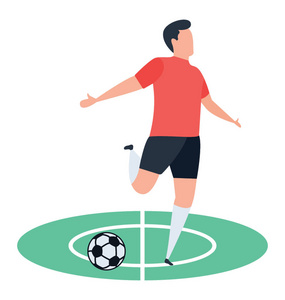 足球运动员图标等距设计。