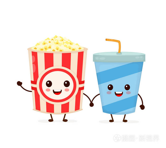 有趣的快乐可爱的爆米花桶