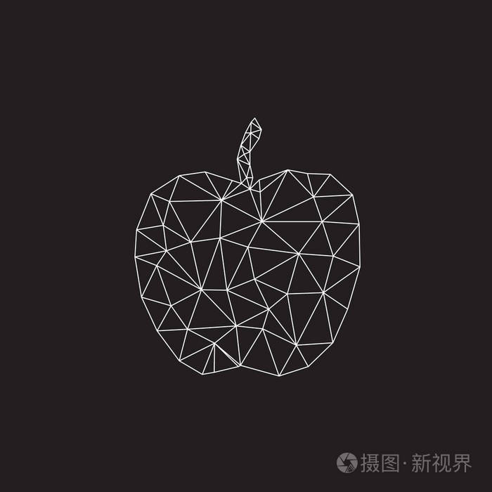 苹果抽象孤立在白色背景上插画-正版商用图片18ke1m-摄图新视界