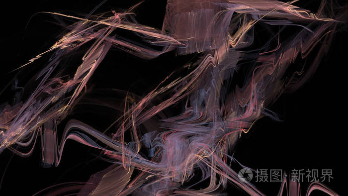 抽象的分形形状. 三维渲染插图背景或壁纸.