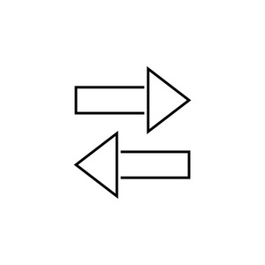 双面箭头图标。 用于网站设计和开发应用程序开发的细线图标。 白色背景的高级图标