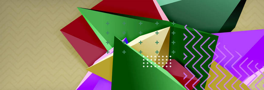 抽象背景, 五颜六色的最小抽象三角形构成