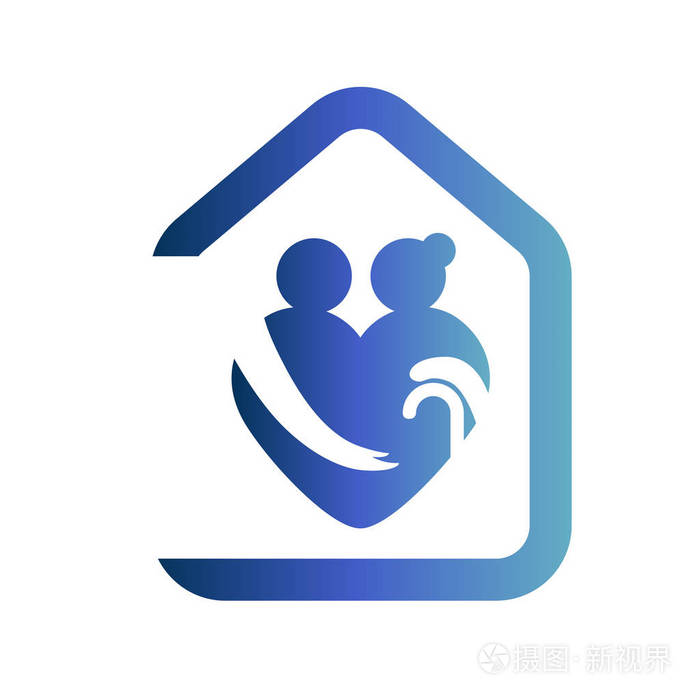 老年人保健心形标志养老院标志
