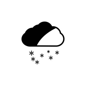 带有雪花图标的云。天气图标元素。优质的平面设计。网站网页设计白底移动应用程序的标志和符号集合图标