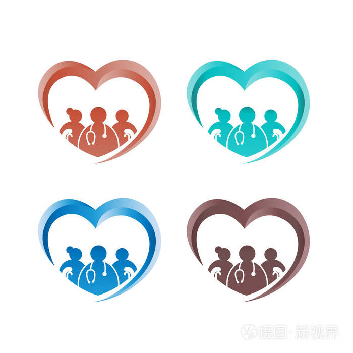 老年人保健心形标志. 养老院标志