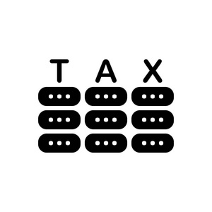 税务业务的实心黑色图标