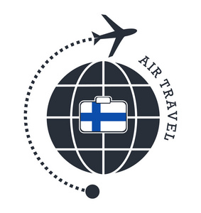 芬兰航空旅行。矢量图。