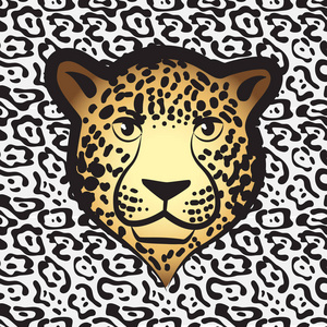 捷豹无缝模式矢量插图。豹皮毛皮纹理或非洲野生猫背景的趋势动物印花