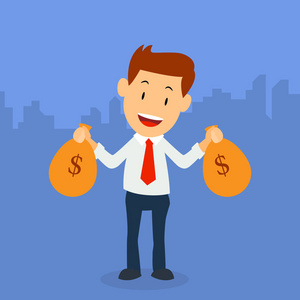 袋钱与美元符号图片