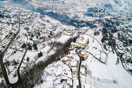 Anna  Mossini and Ponchiera  Winter aerial view